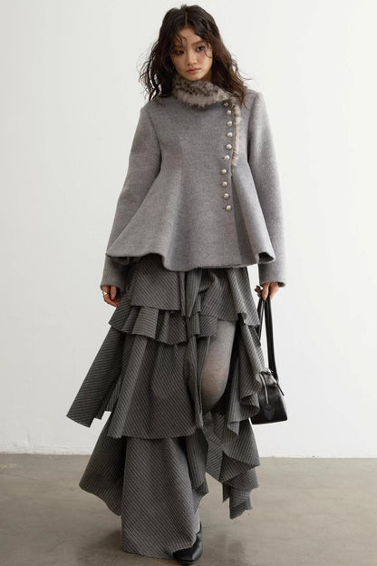 Retro Leopard Print Wool Jacket