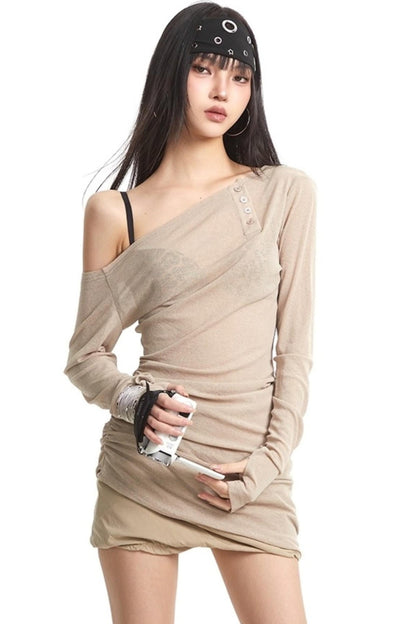 Slanted Shoulder Dress
