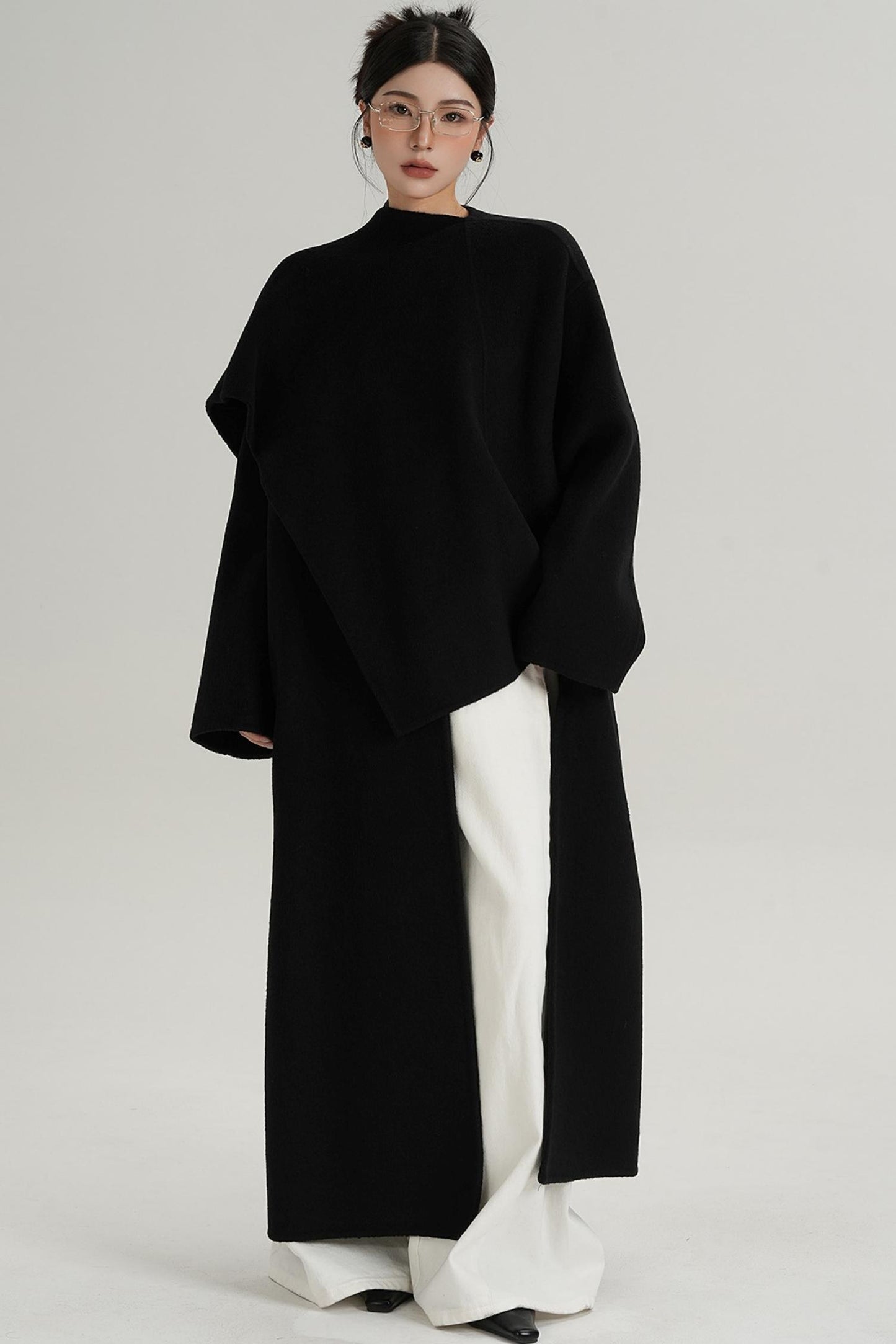 High-End Shawl Collar Wool Long Coat