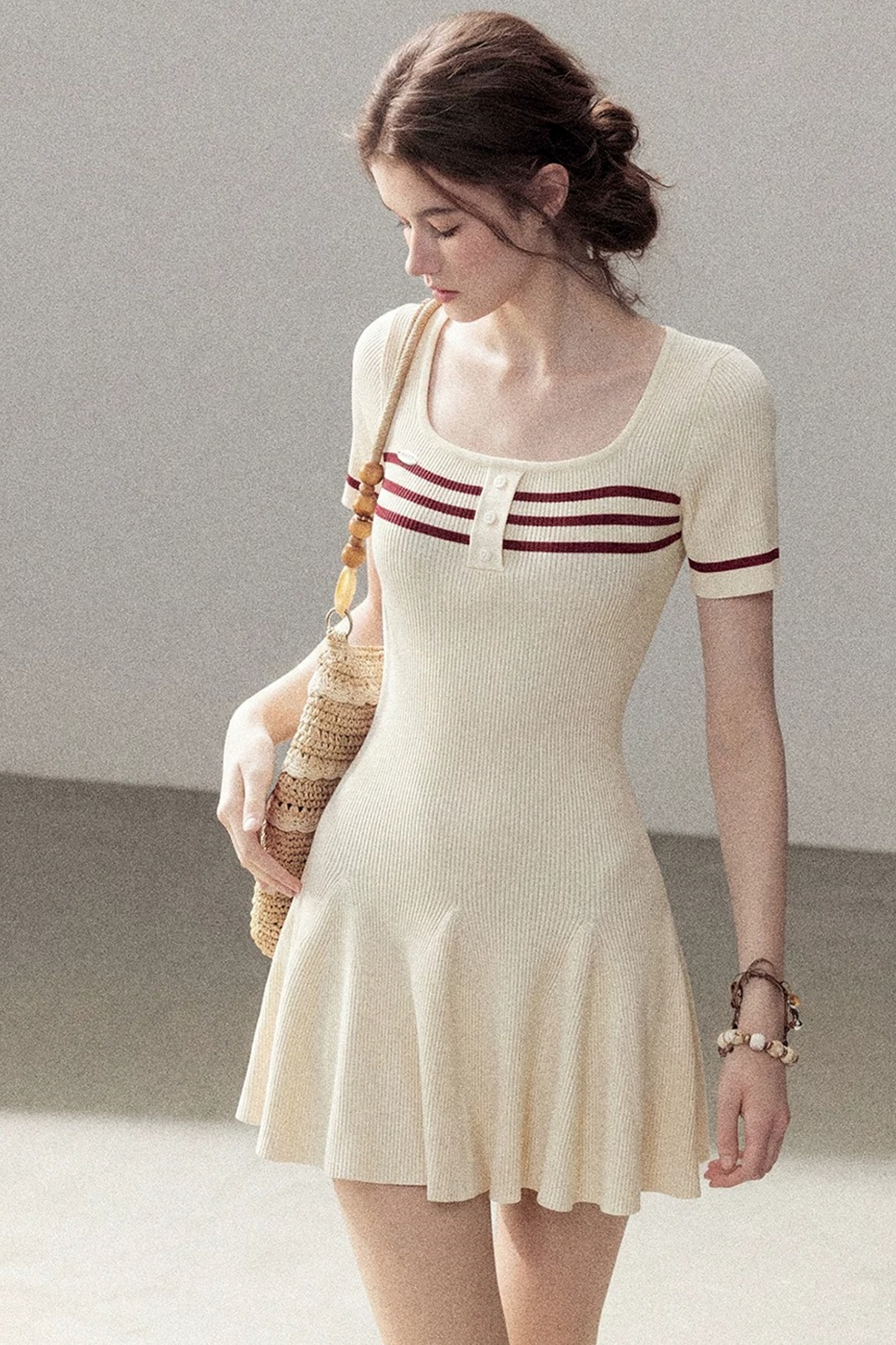 Strickkleid mit Karree-Ausschnitt