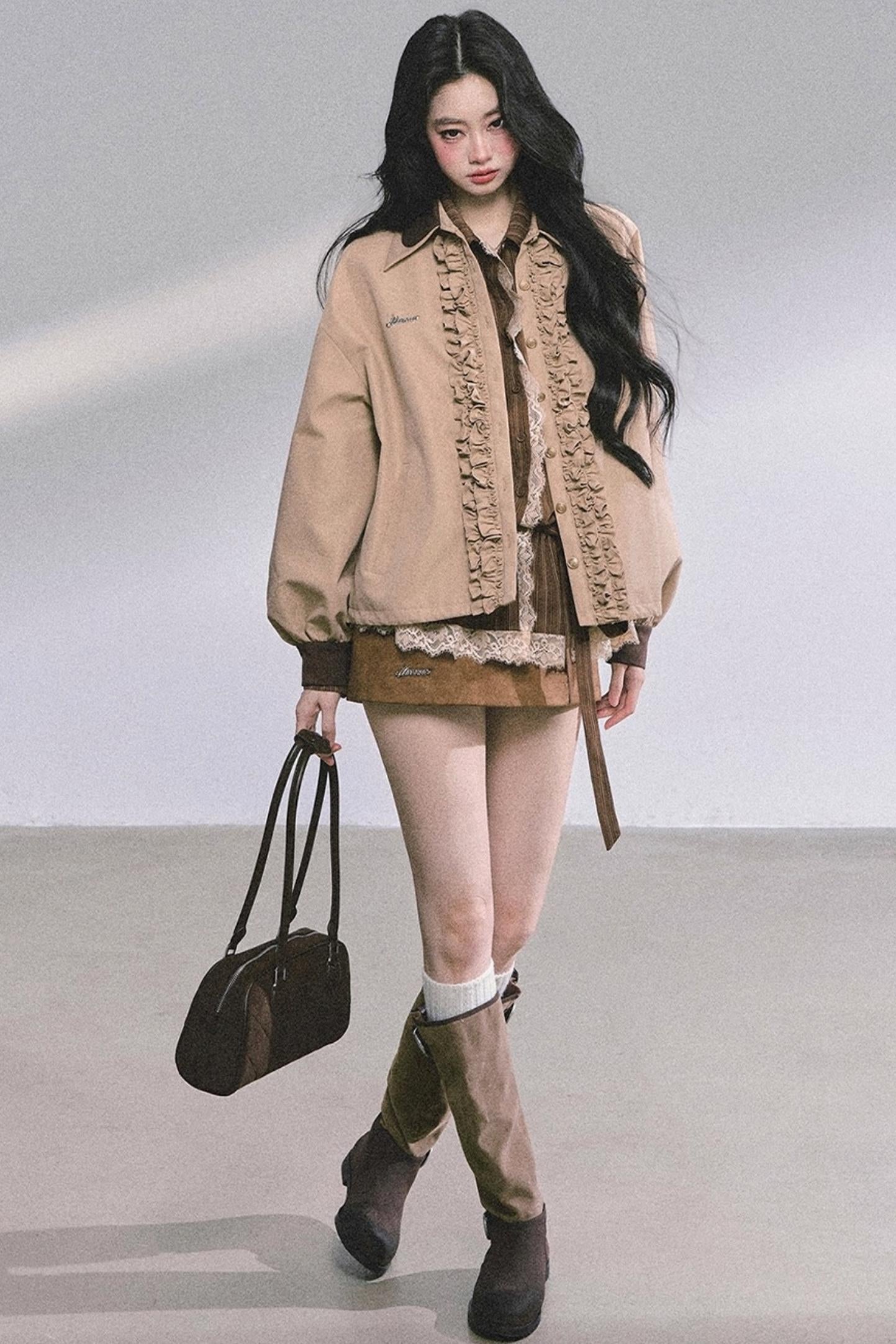 Autumn Two-Piece Jacket Skirt Set-Up