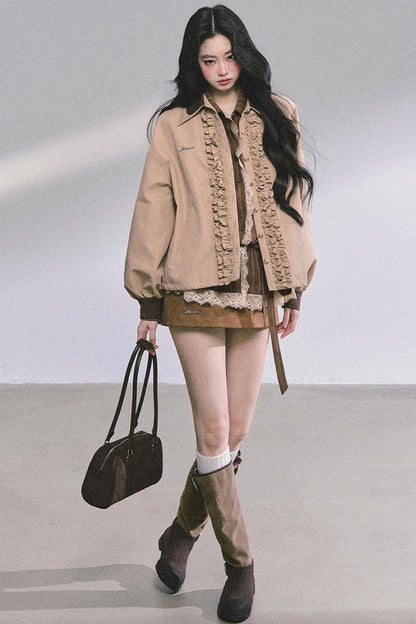 Autumn Two-Piece Jacket Skirt Set-Up