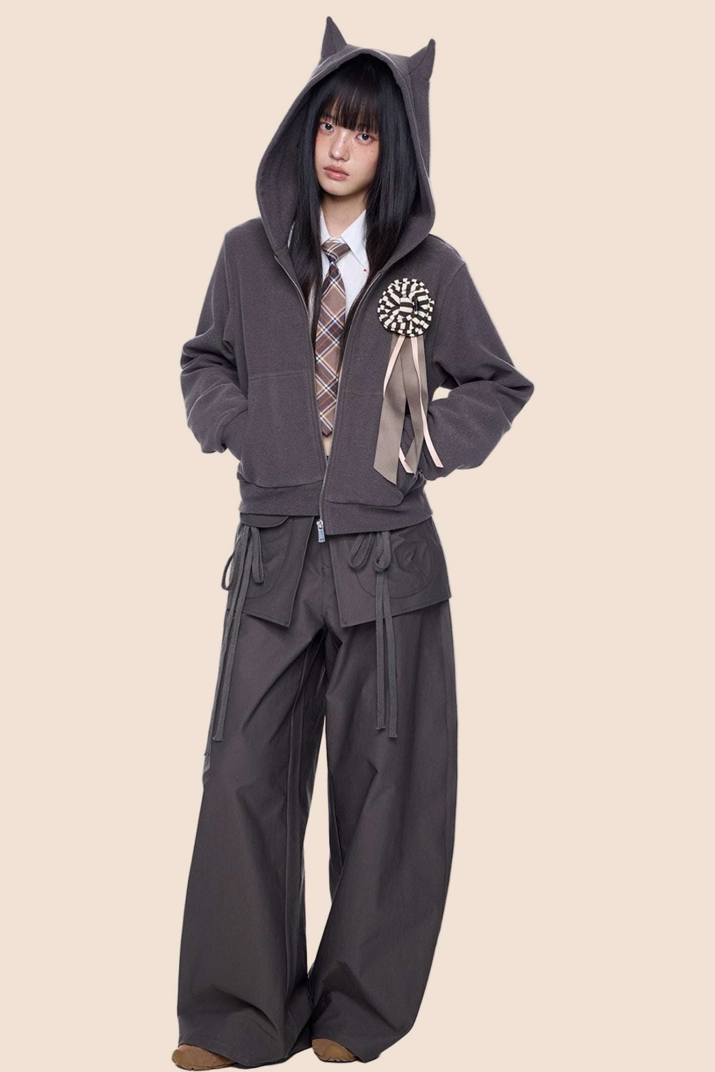 Devil Horn Short Hoodie Sweatshirt