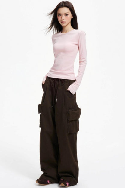 Vintage Drawstring Loose Cargo Pants