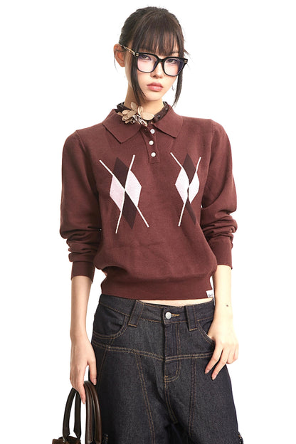 Vintage Brown Henry Knit Top