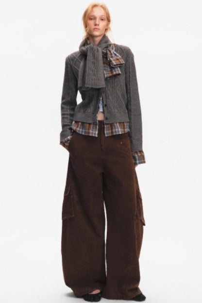 Wool Twist Cardigan Sweater Set-Up