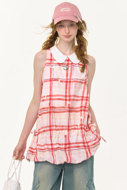 Pink Plaid Doll Dress