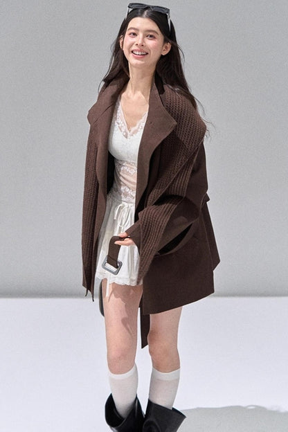 Vintage Woolen Trench Shawl Jacket