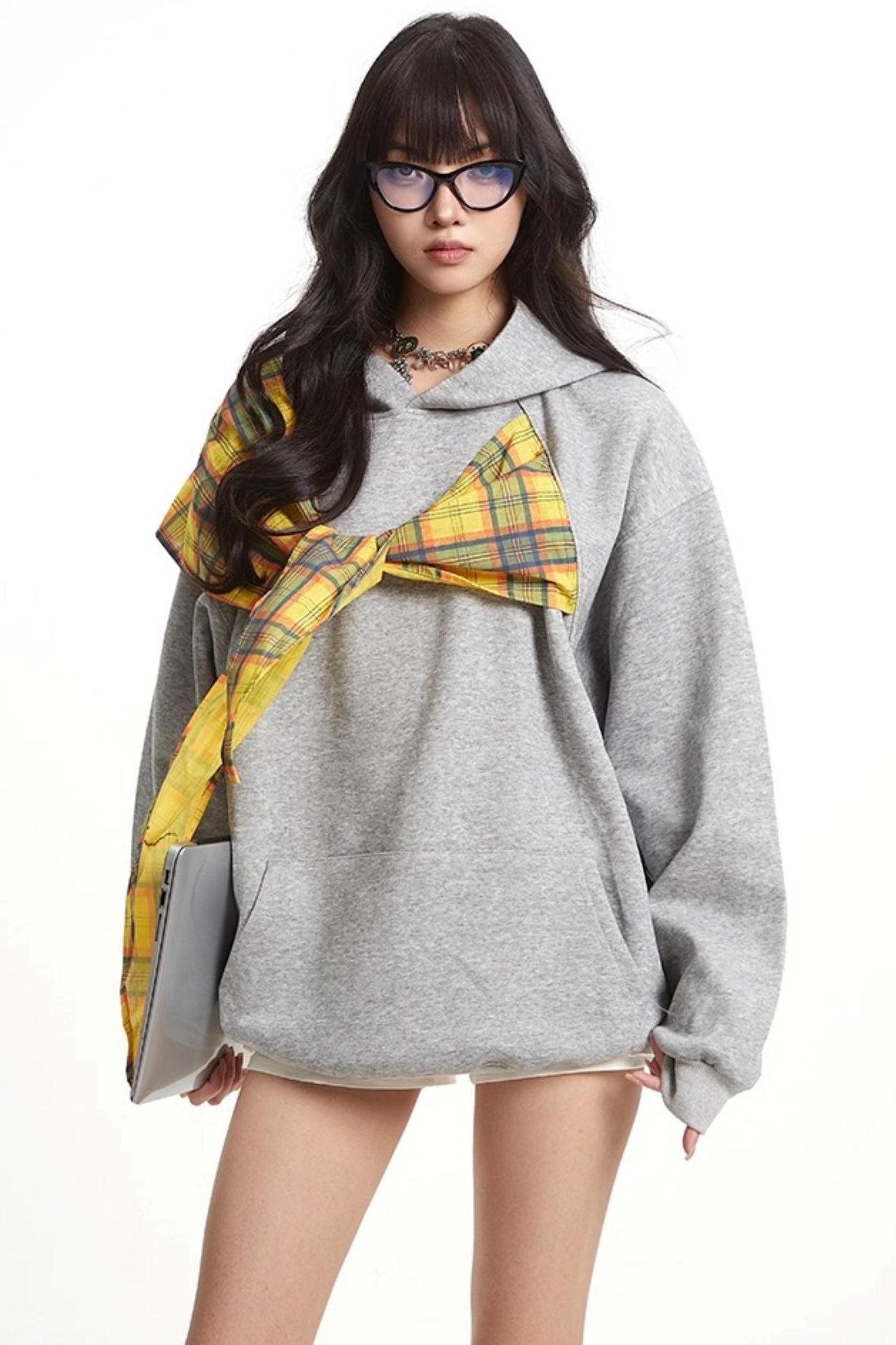 Vintage Plaid Loose Long Sleeve Sweatshirt