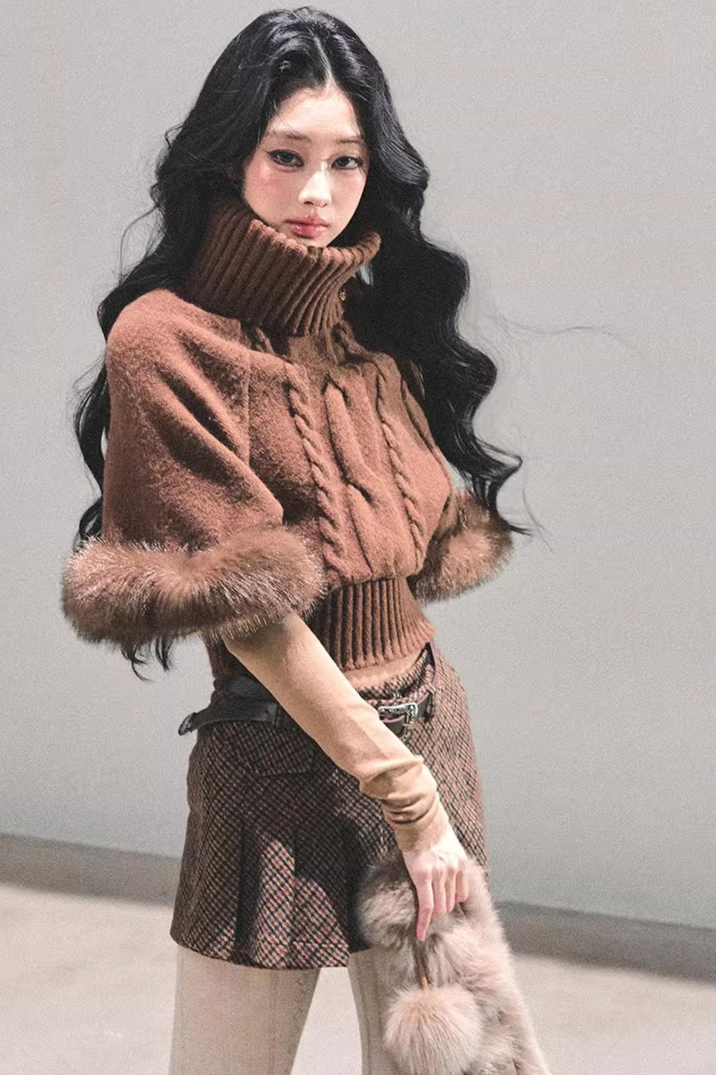 Korean Mohair Turtleneck Sweater