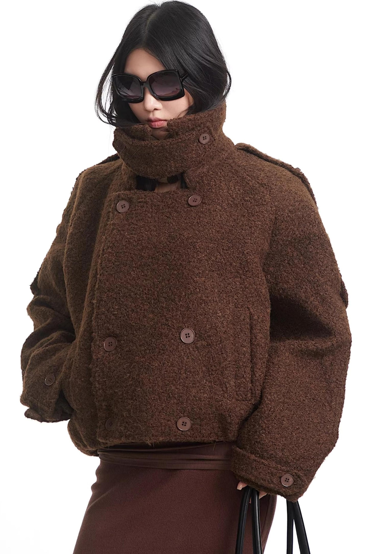 Retro Brown Woolen Coat