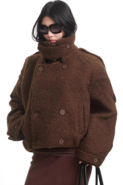 Retro Brown Woolen Coat