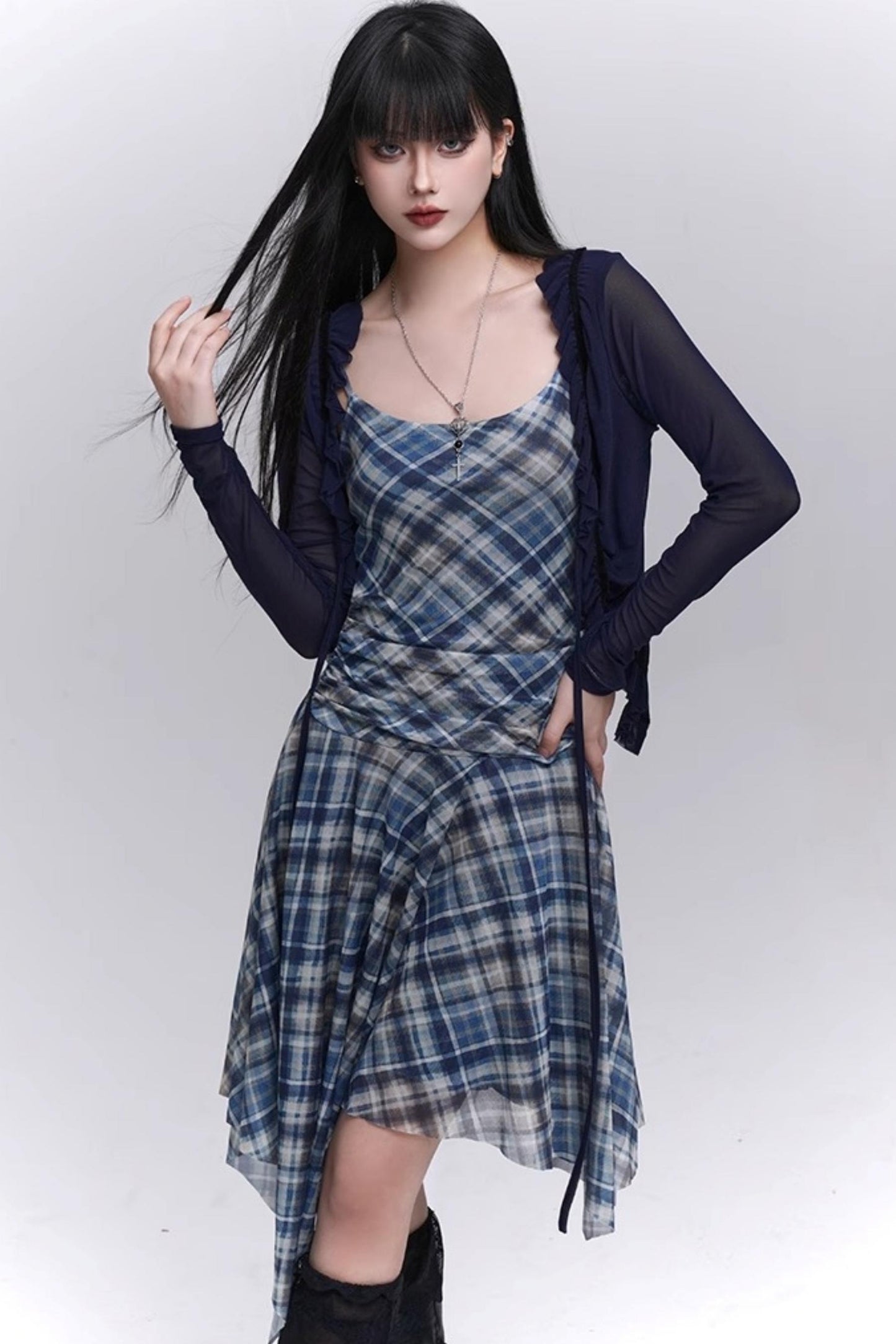 Plaid Halter Dress