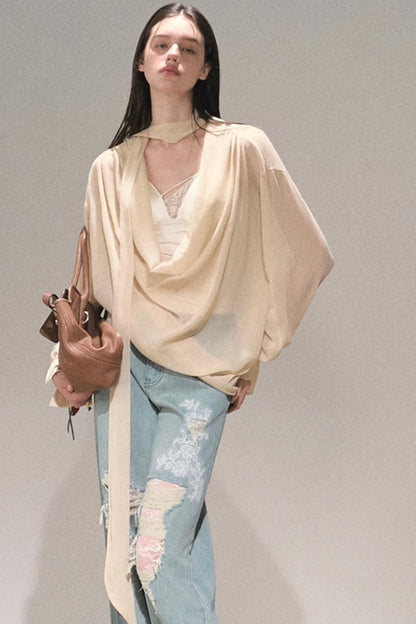 Twilight Chiffon Swing Neck Top