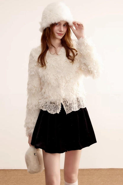 Lace Patchwork Fringe Jacket