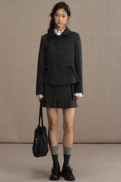 Retro Woolen Doll Collar Blazer