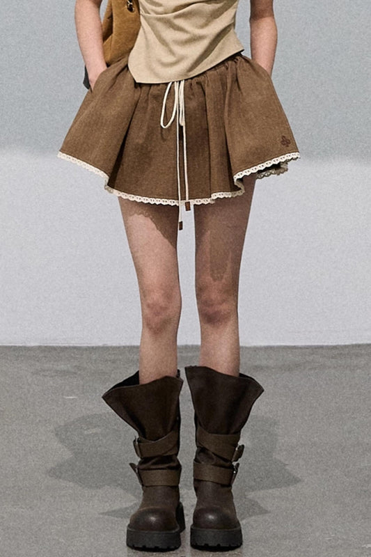 Lace Texture A-Line Skirt