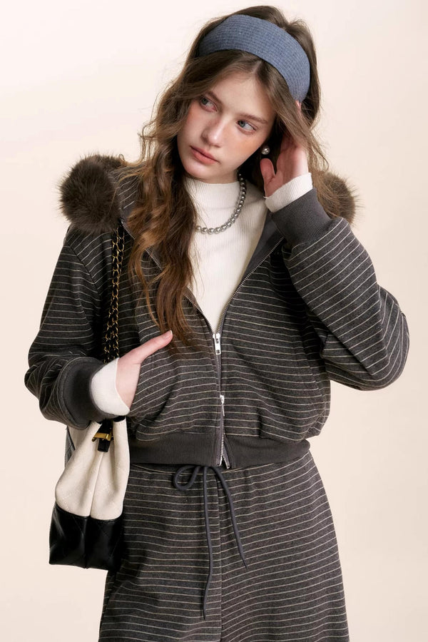 Composite Silver Fox Knit Jacket Set-Up