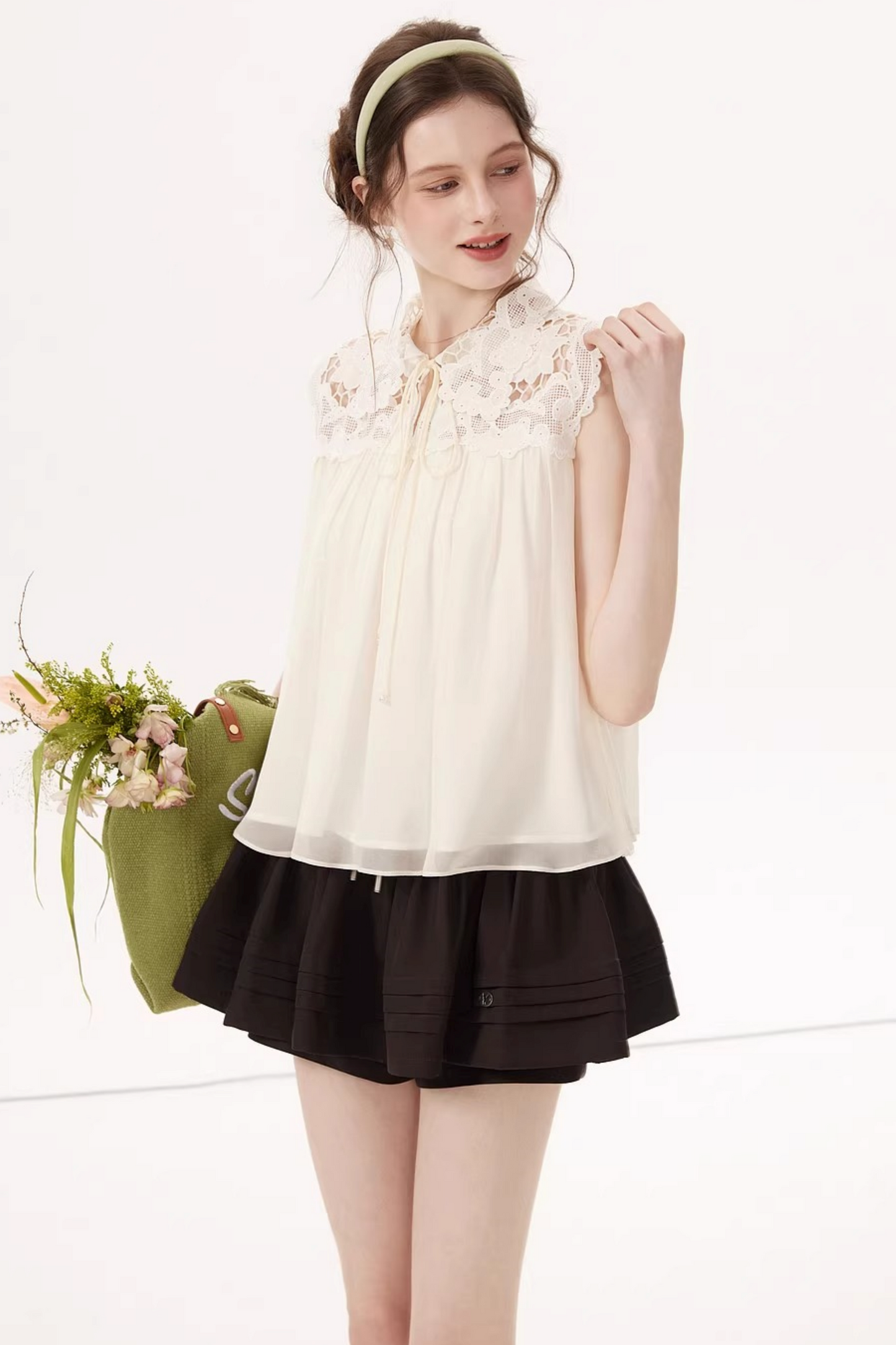 Hollow Embroidery Lace Top