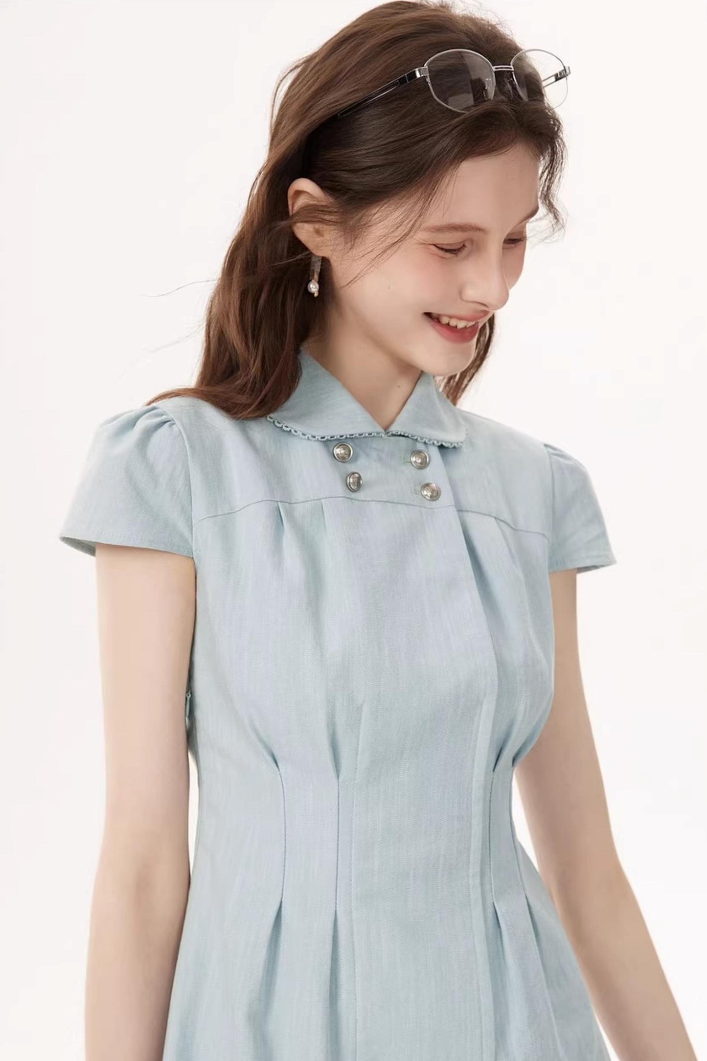 Feminine Faux Denim Dress