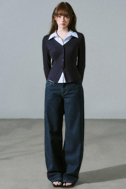 Fake Two Piece Wool Top