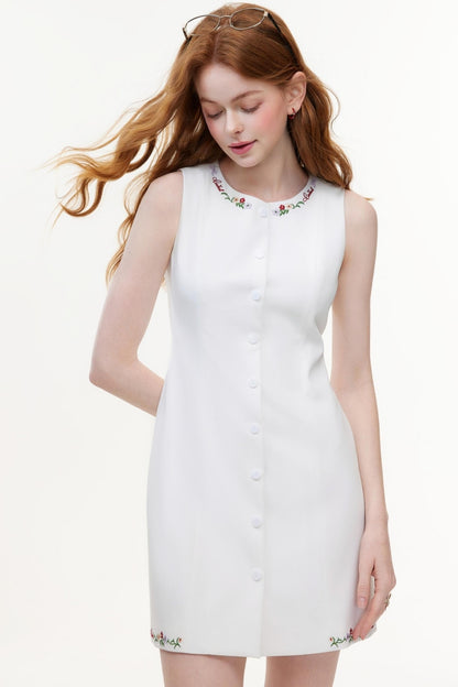 Summer White Halter Dress