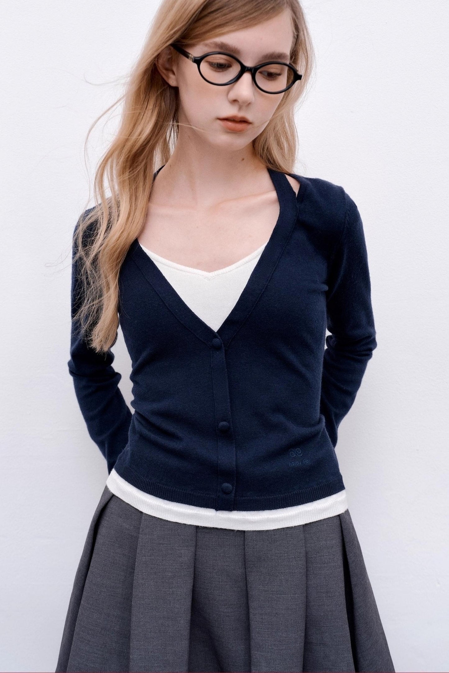Wool Knit Pullover Layered Top
