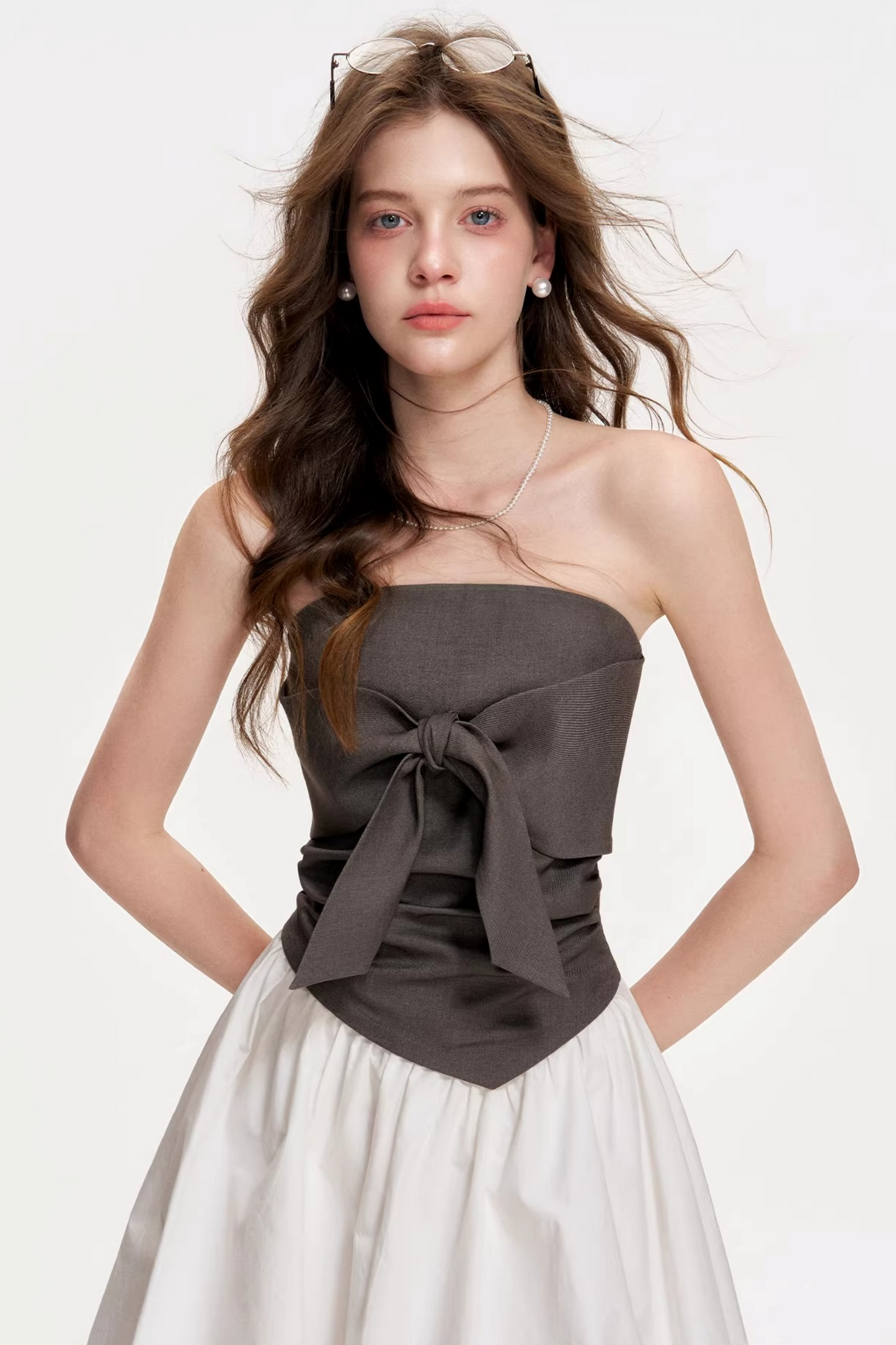Tencel Wool Strapless Dress