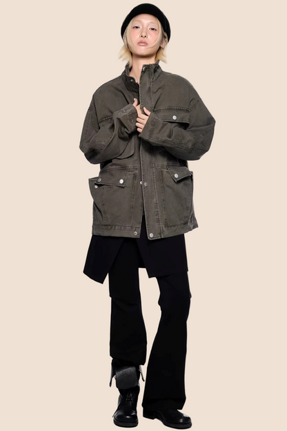 Barn-Style Distressed Work Jacket