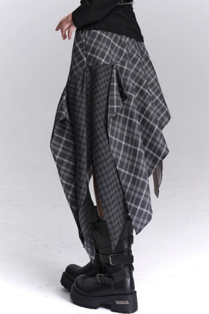 Irregular Plaid Autumn Skirt