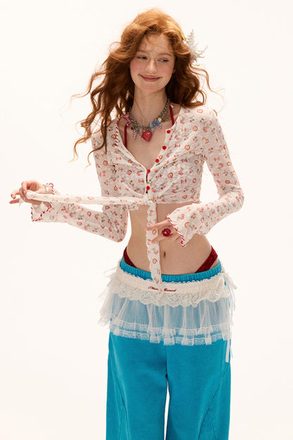 Summer Lace-Up Sleeve Tee