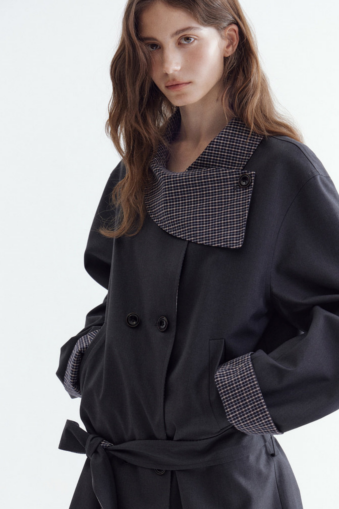 French Contrast Patchwork Coat