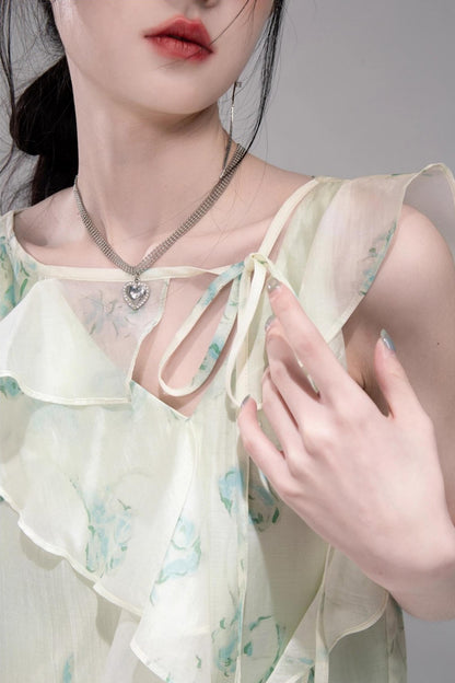 Qingbo Leaf Chiffon Shirt