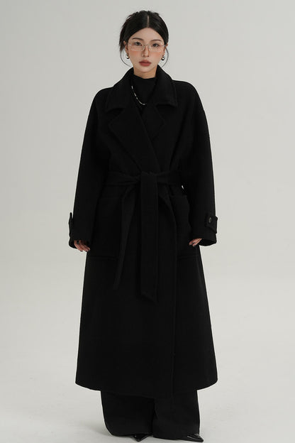 Stand-Up Wool Long Coat