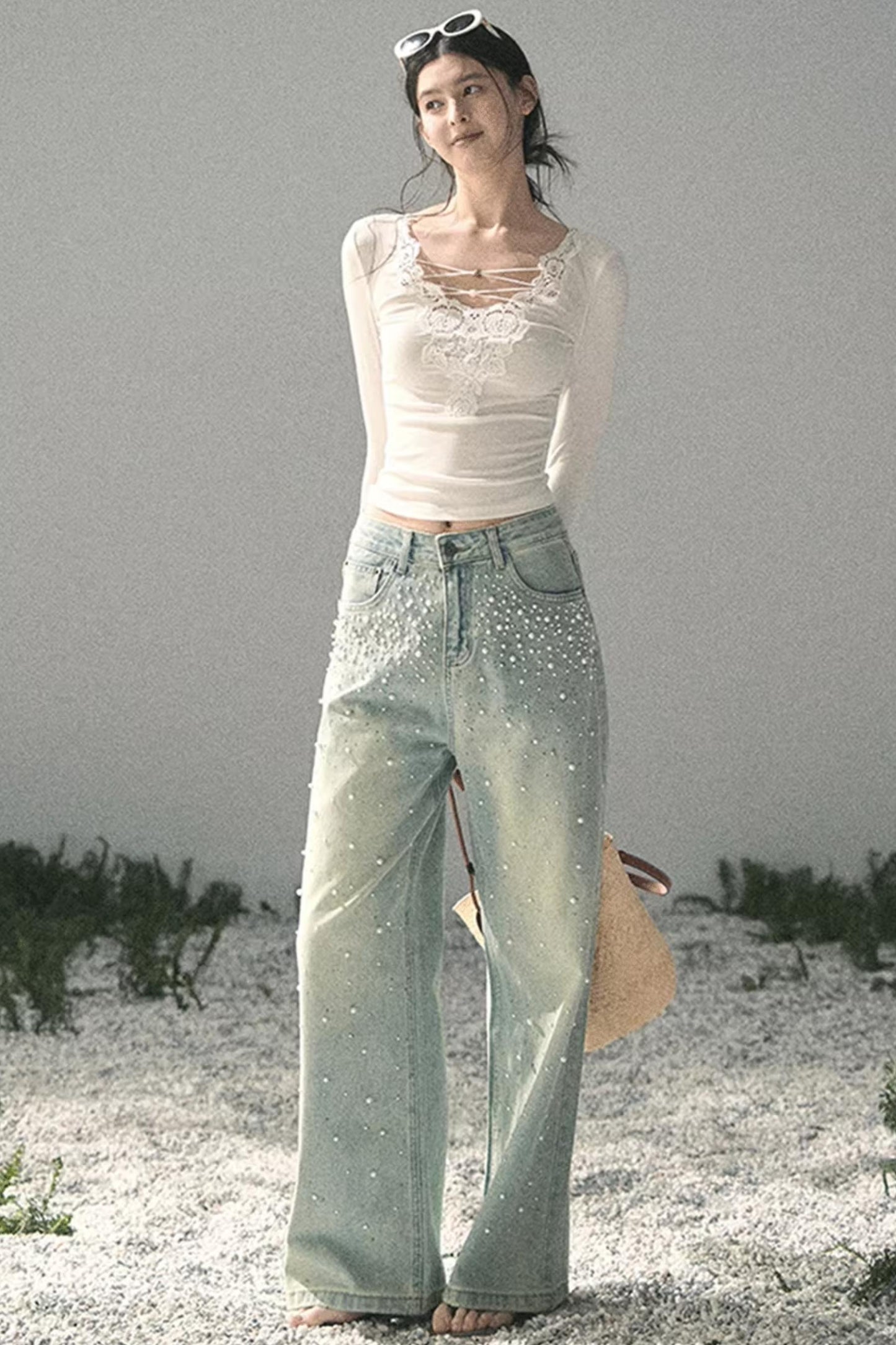 Lace V-Neck Summer Top