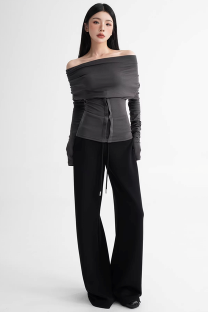 Modal Knit High-Waisted Pants
