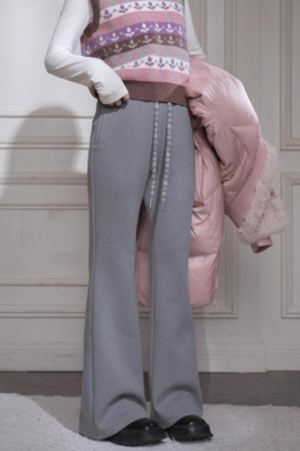 Wool Silk Flared Sweatpants
