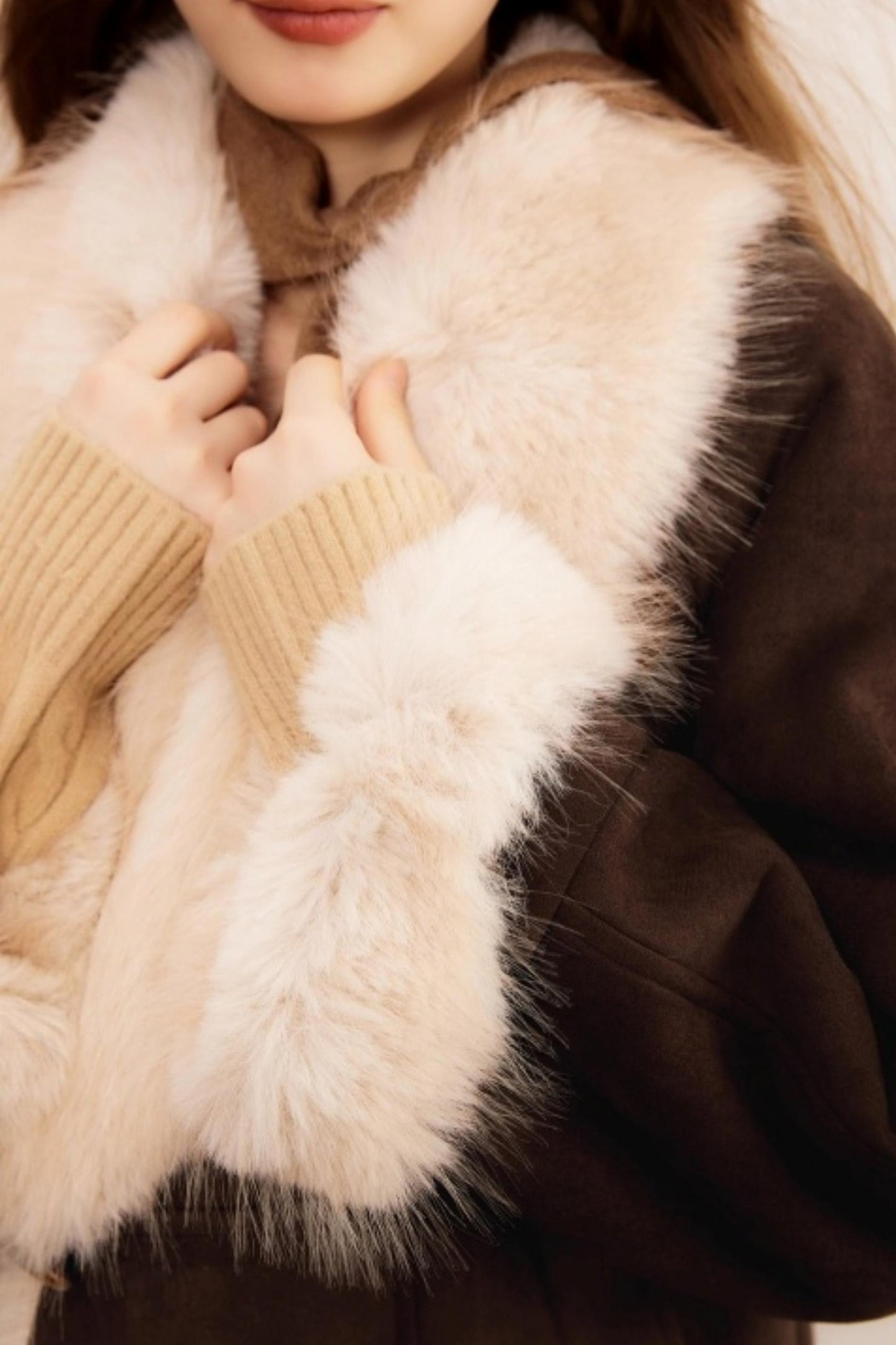 Faux Fur Suede Winter Coat