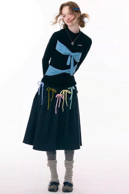 Ruffled Multi-Color Bow Skirt
