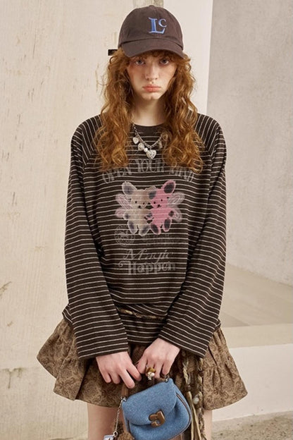 Two Bear Thin Striped Long Sleeve T-Shirt