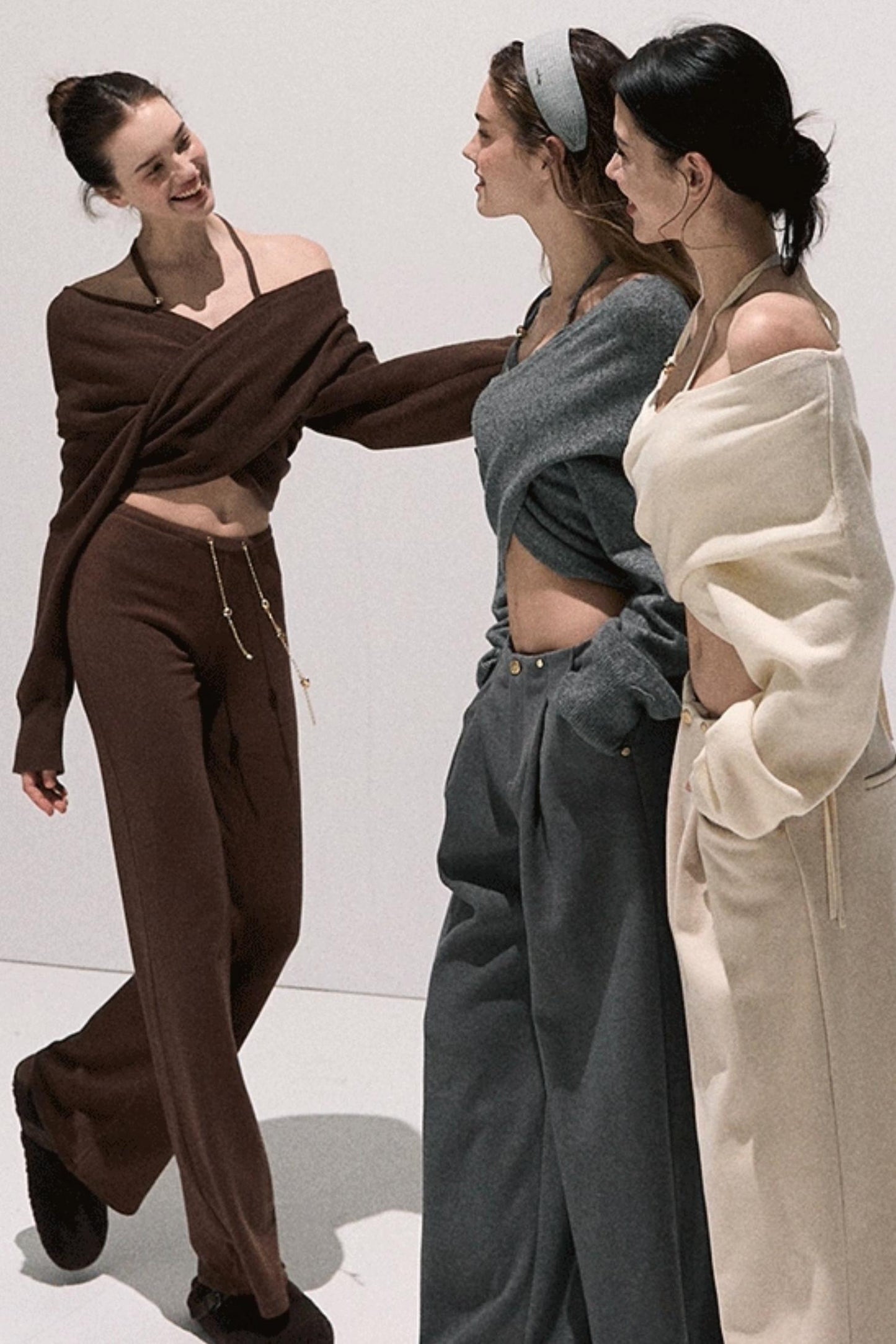 Soft Crewneck Knitwear Trouser Set-Up