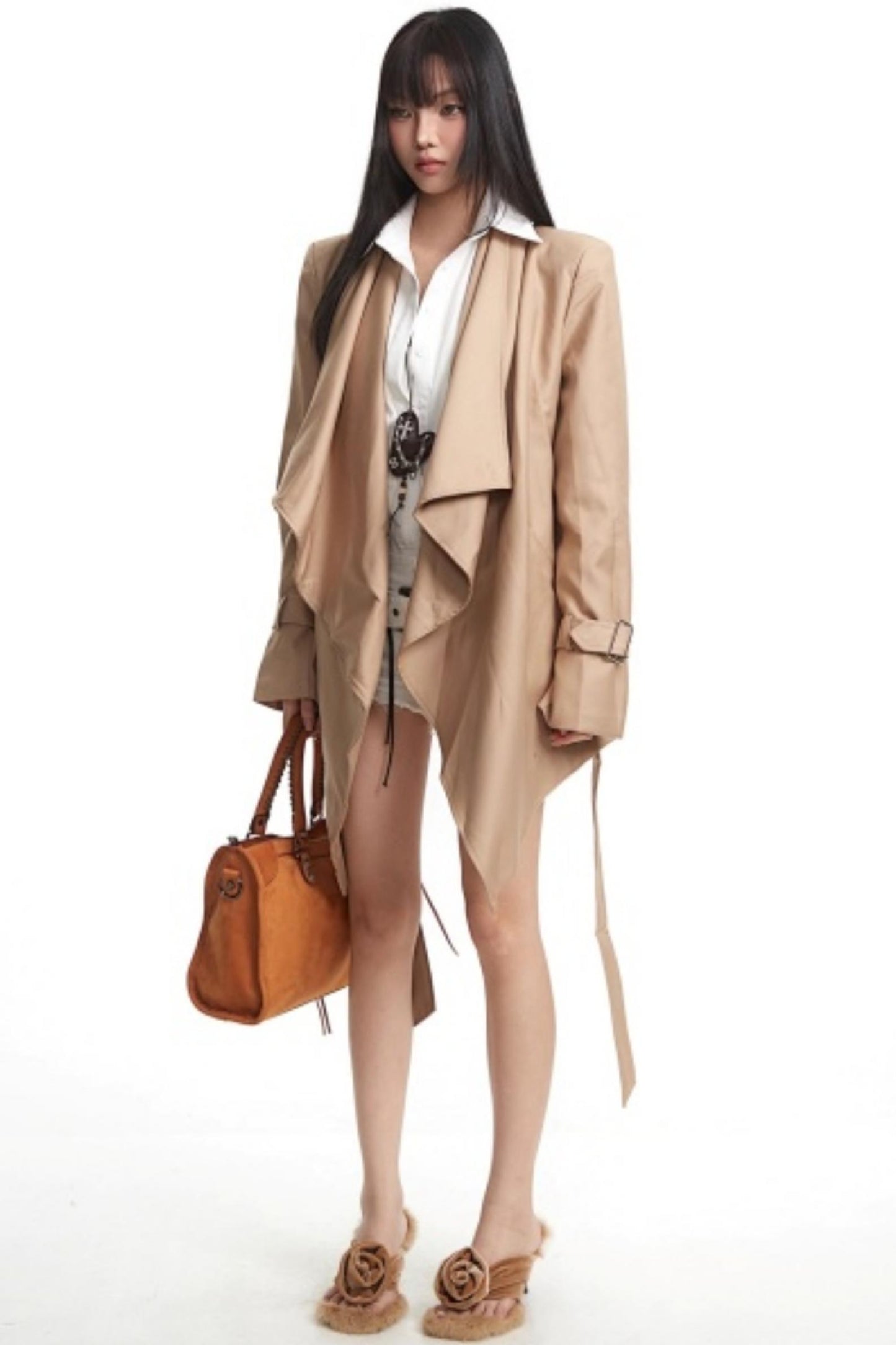 Retro Asymmetrical Khaki Jacket