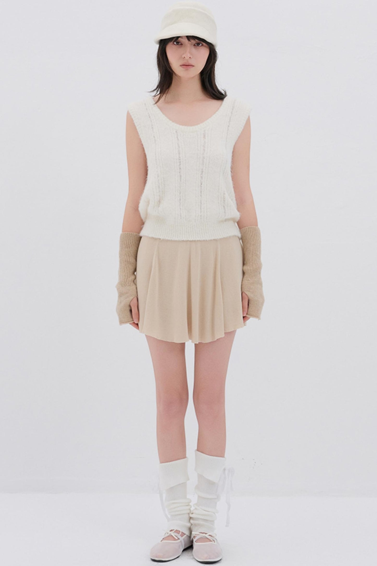 Korean Pleated Midi Skirt