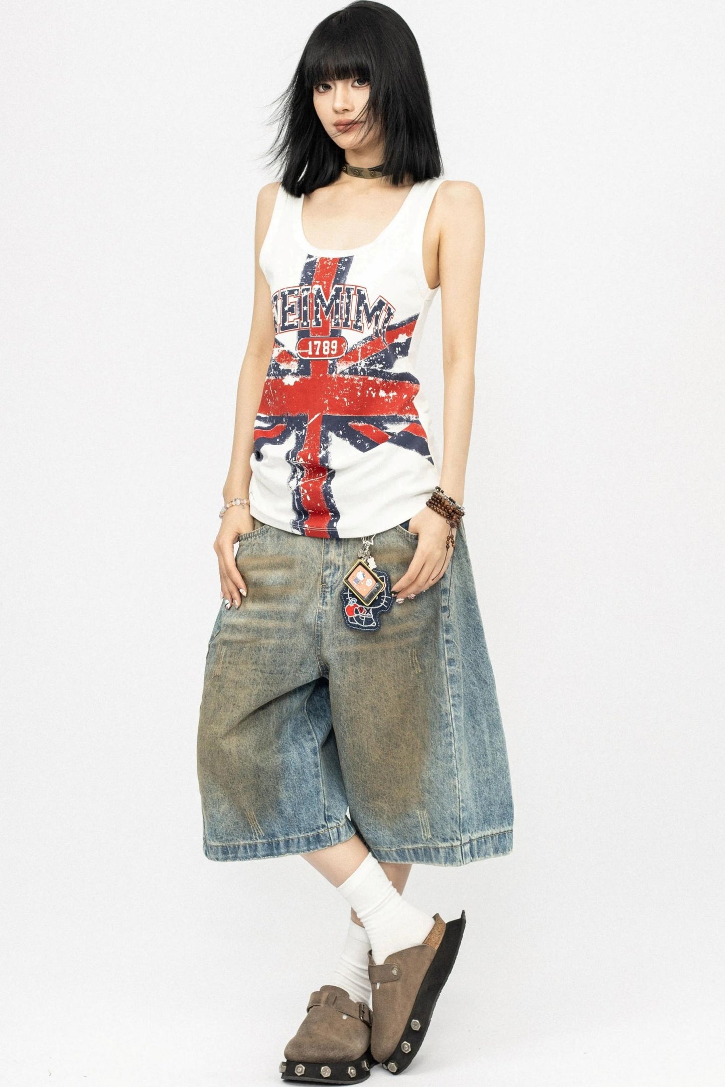 Distressed Denim Shorts