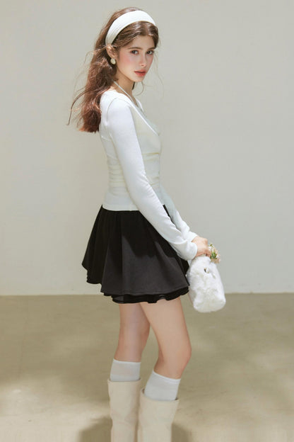 White Wool Blend Top