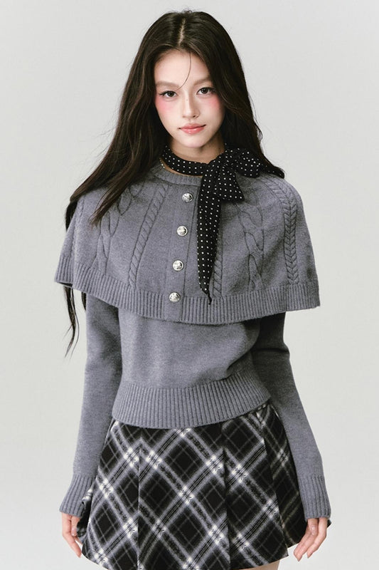 Fake Two Piece Knit Sweater Top