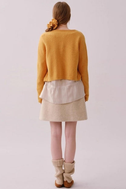 Heavy Woolen Patchwork Skirt