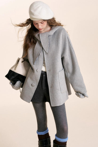 Woolen Dark Gray A-Line Pants