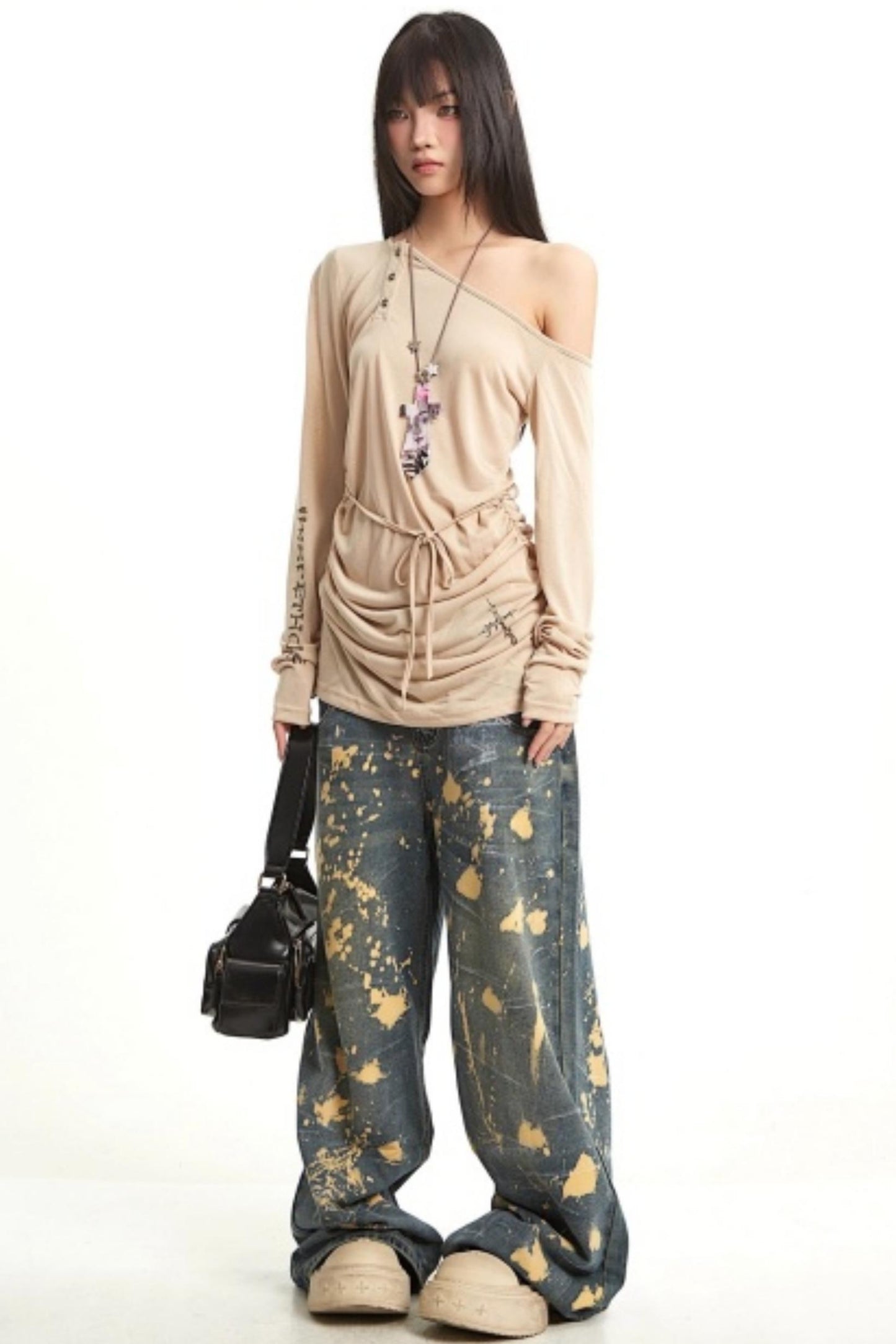 Retro Splatter Denim Pants