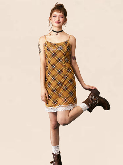 Vintage Check Slip Dress